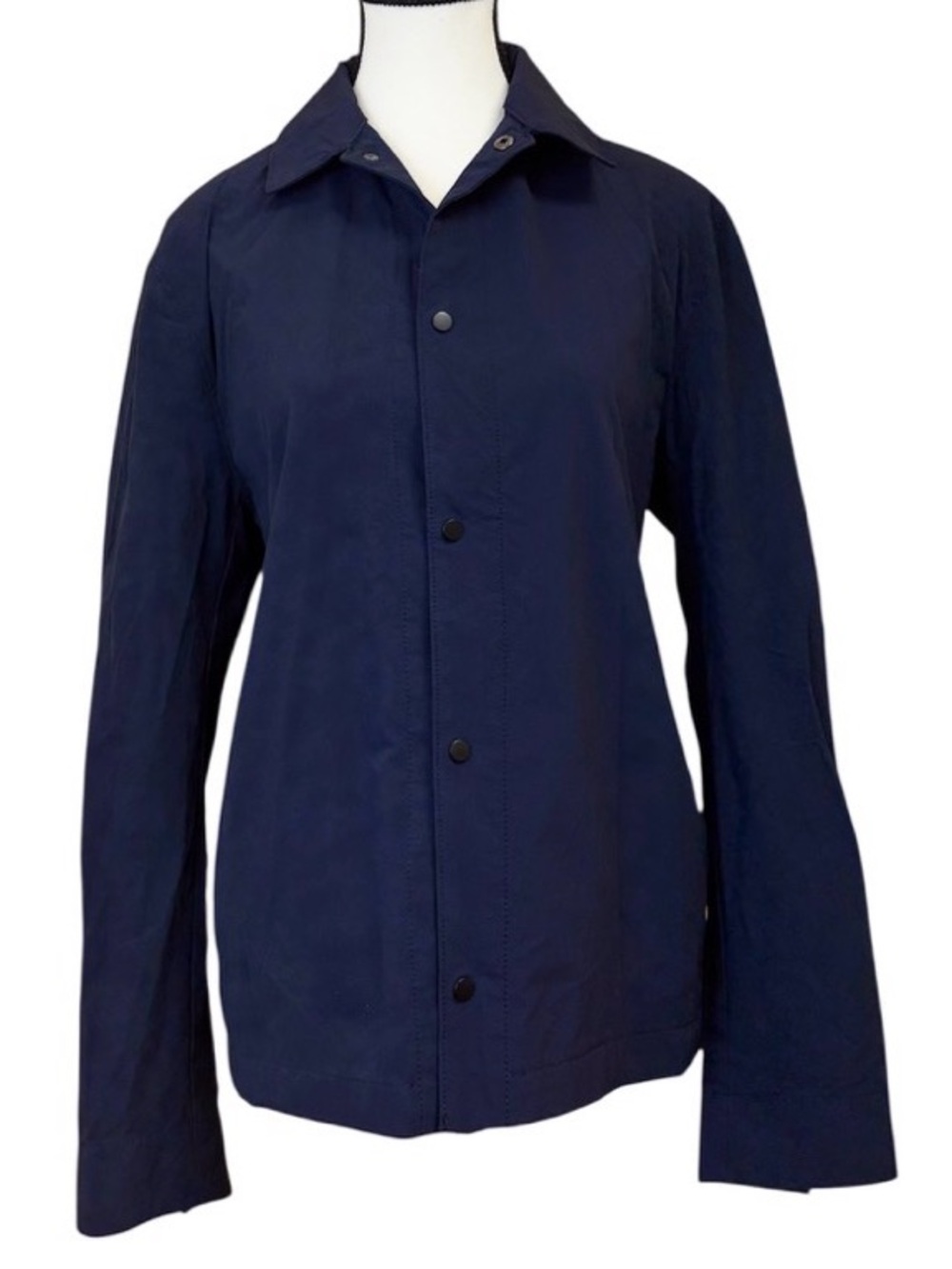 ZARA Women’s Navy Blue Windbreaker Rain-Resistant Shirt Jacket